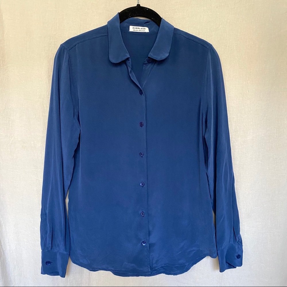 Everlane Round Collar Silk Shirt